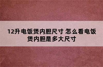 12升电饭煲内胆尺寸 怎么看电饭煲内胆是多大尺寸